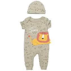 Baby Boys 2 Pc. Lion Coverall Hat Set