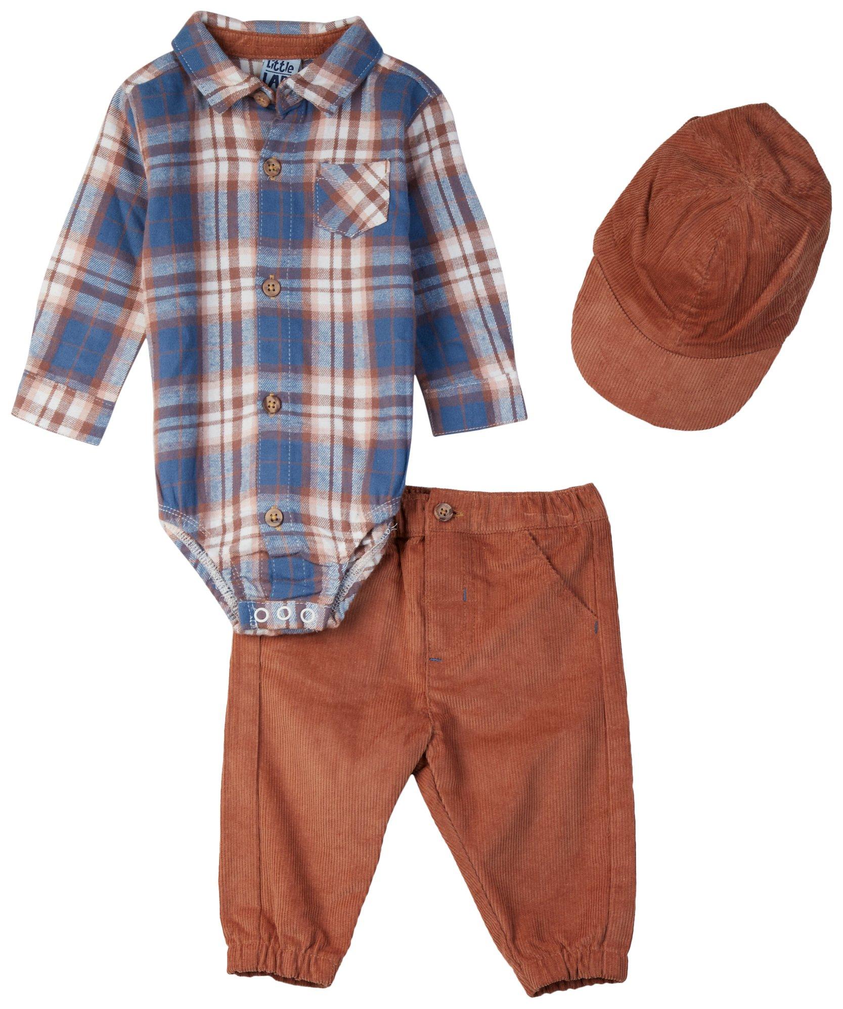 Baby Boys 3-Pc. Flannel Pant Set