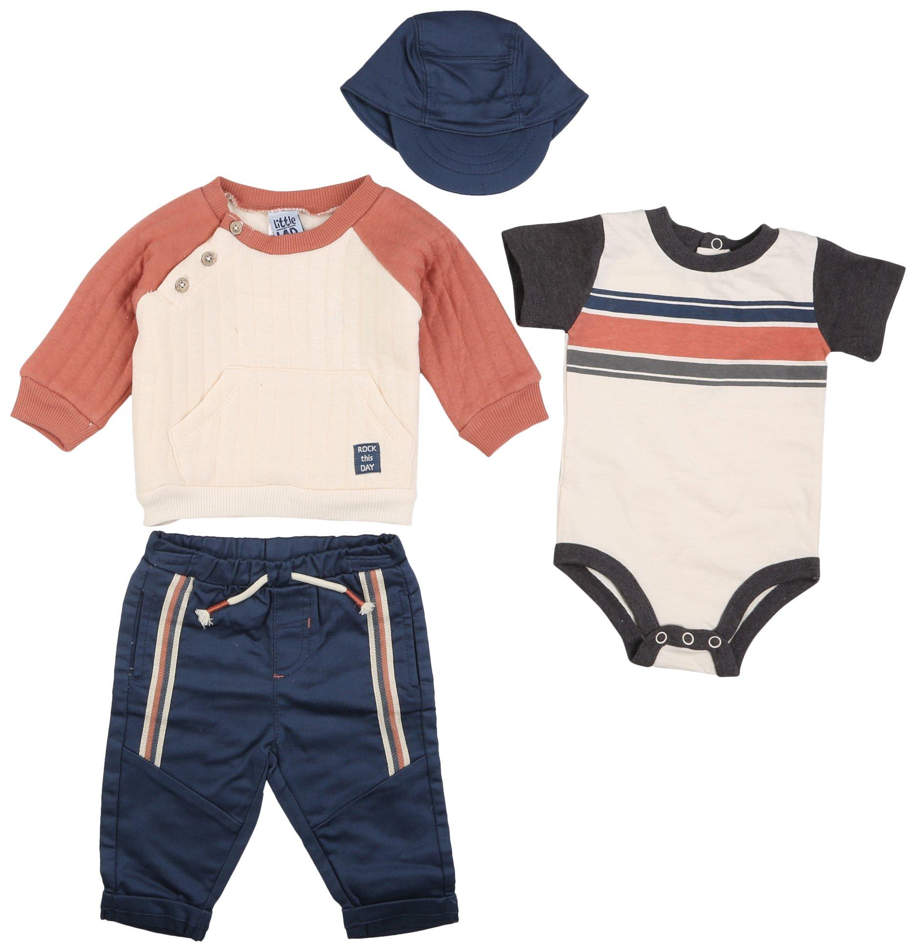 Little Lad Baby Boys 4-Pc. Holiday Pant Set