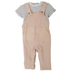 Baby Boys 2-pc. Stripe Bodysuit Overall Set