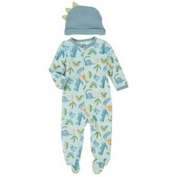 Mon Cheri Baby Baby Boys 2-pc. Dinosaur Footed Pajama Set