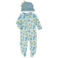 Baby Boys 2-pc. Dinosaur Footed Pajama Set