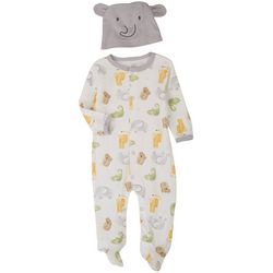 Mon Cheri Baby Baby Boys 2-pc. Animal Footed Pajama Set