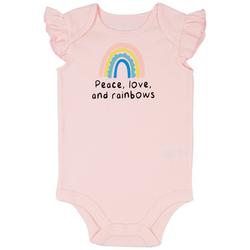 Baby Girls Peace Love And Rainbows Bodysuit