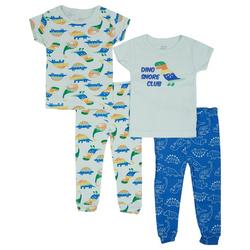 Baby Girls 4-pc. Dino Snore Club Pajama Set