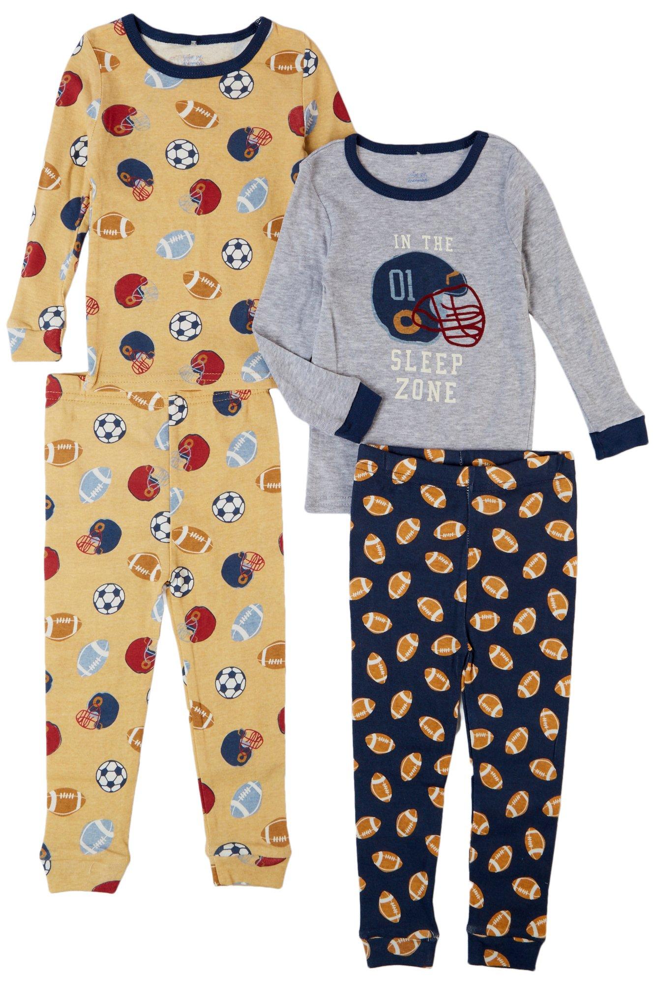 Cutie Pie Baby Baby Boys 4-pc. Football Pajama Set