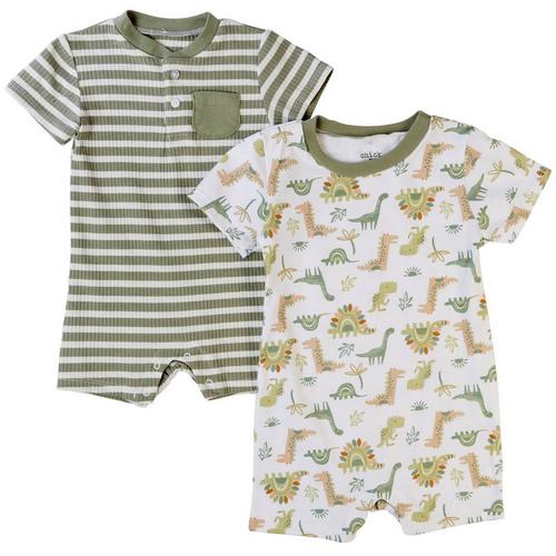 Chick Pea Baby Boys 2-pk. Dino & Stripe