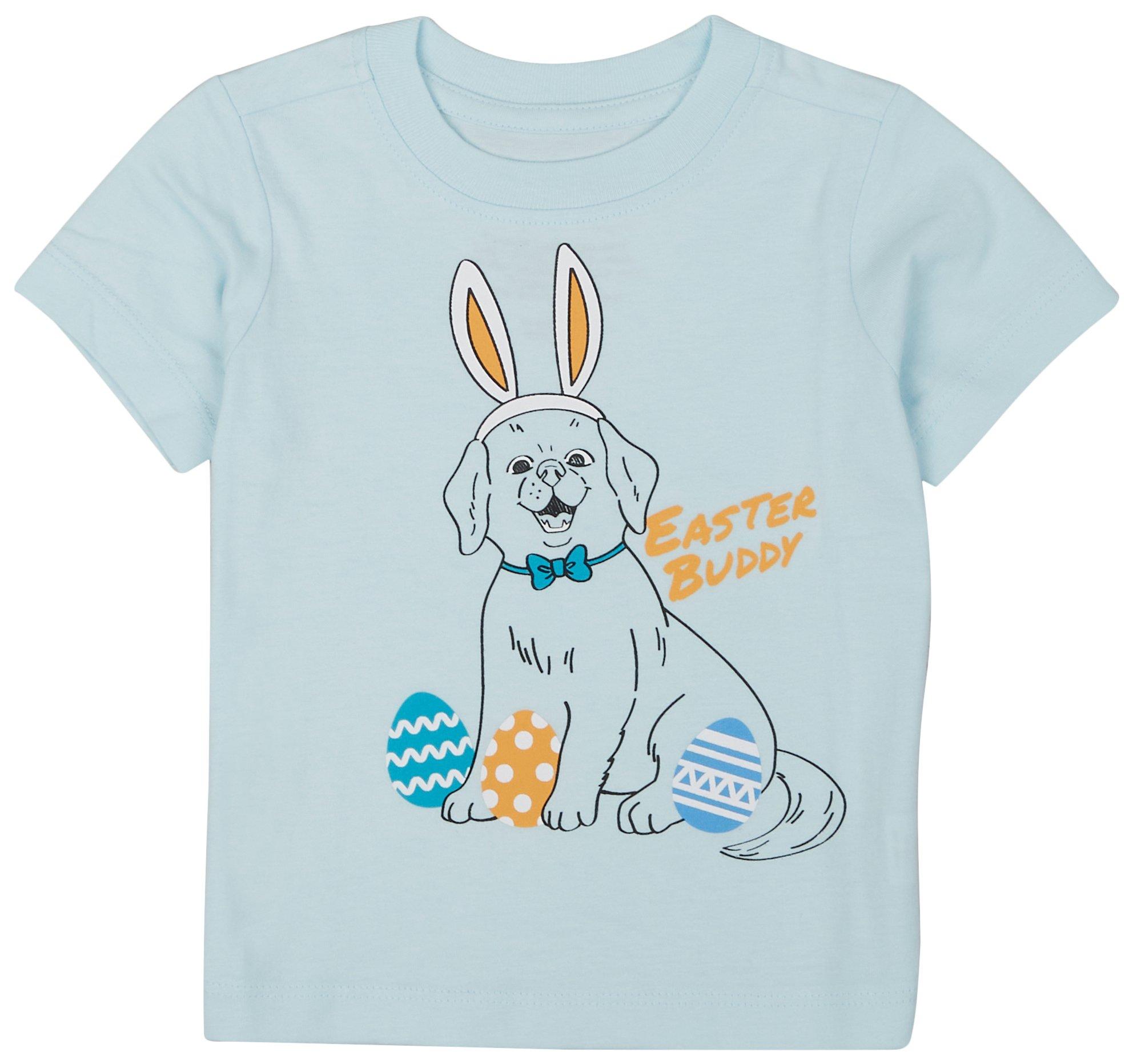 Baby Boys Easter Buddy Dog Short Sleeve Top