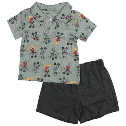 Mickey Mouse 2pc. Baby Boys Collar T-Shirt Short Set