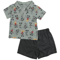 2pc. Baby Boys Collar T-Shirt Short Set