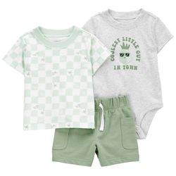 Carters Baby Boys 3-pc. Checker Bodysuit Short Set