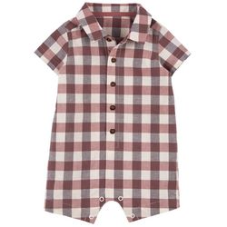 Carters Baby Boys Checkered Short Sleeve Romper