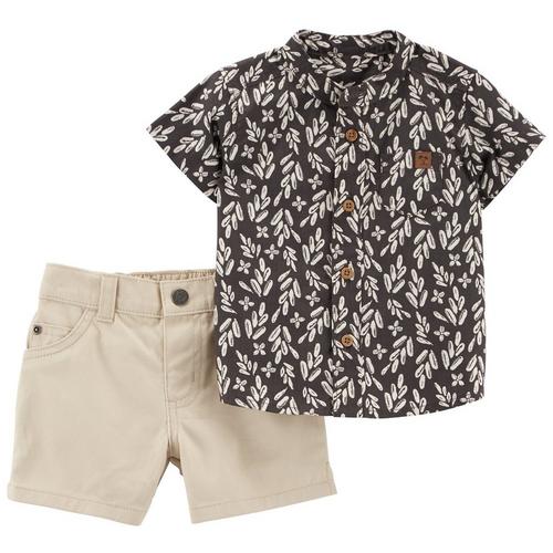 Carters Baby Boys 2-pc. Button Up Short Set