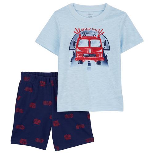 Carters Baby Boys 2-pc. Fire Truck Tee and