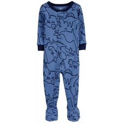 Baby Boys Dino Print Footed Pajamas