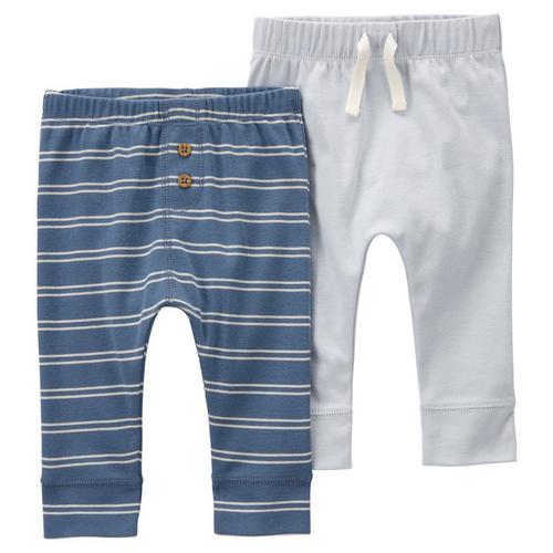 Baby Boys 2-pk. Solid & Stripe Jogger Pants