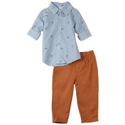 Baby Boys 2-Pc.  Long Sleeve Stripe Pant Set