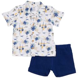 Baby Essentials Baby Boys 2-pc. Gauze Palm Shirt + Short Set