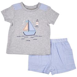 Baby Essentials Baby Boys 2-pc. Sailing Shirt and Shorts Set