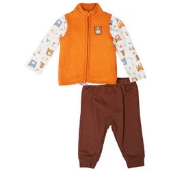 Baby Essentials Baby Boys 3-pc. Fox Vest Set