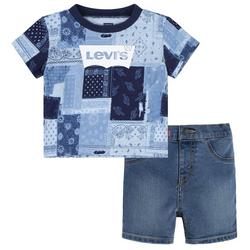 Levis Baby Boys 2-pc. Patchwork Tee & Shorts Set