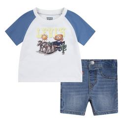Levis Baby Boys 2-pc. Bear Raglan & Shorts Set