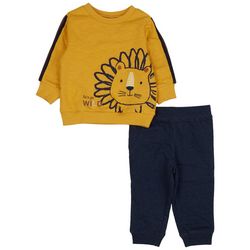 Little Me Little Boy 2-pc Lion Fleece Sweater Set