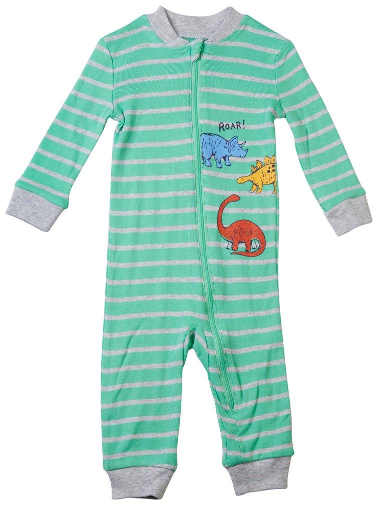 Baby Boys Dino Elephant Stripe Bodysuit Sleeper