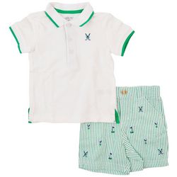 Little Me Baby Boys 2-pc. Golf Polo Short Set