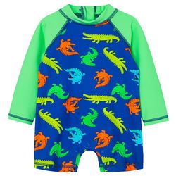 Little Me Baby Boys Gator Raglan Rashguard Swimsuit