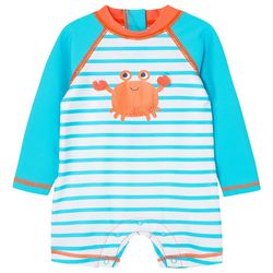 Little Me Baby Boys Crab Stripe Rashguard Swimsuit