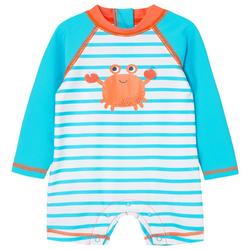 Baby Boys Crab Stripe Rashguard Swimsuit