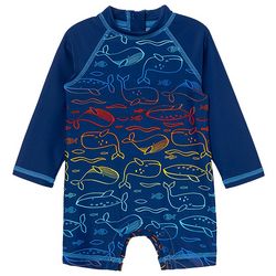 Little Me Baby Boys Whales Rashguard Swimsuit