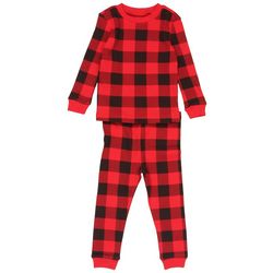Baby Boys 2-pc. Checkered Christmas Pajama Set