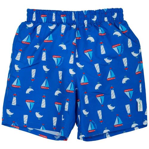 Green Sprouts Baby Boys 1-pc. Sailboat Swim Trunk