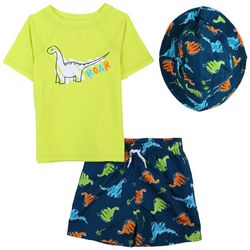 Floatimini Baby Boys 3-pc. Crayon Dinosaur Swimsuit Set