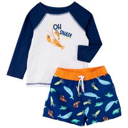 Baby Boys 2-pc. Oh Snap Rashguard Swimsuit