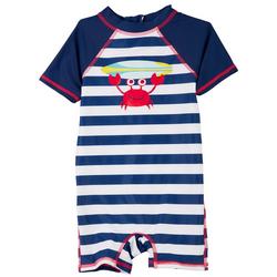 Baby Boys Crab Stripe Rashguard Swimsuit