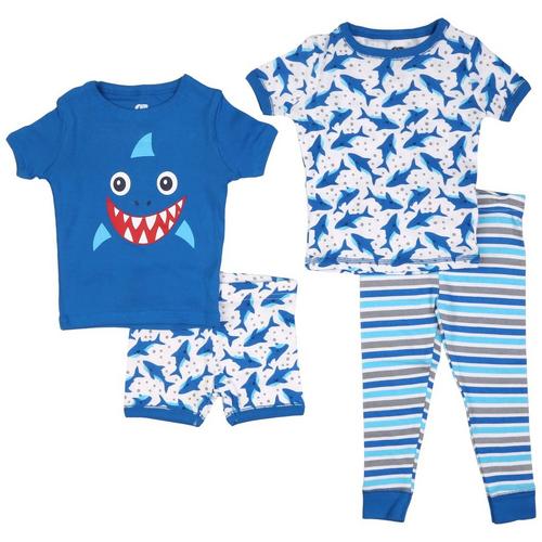 Only Boys Baby Boys 4-pc. Shark Graphic Pajama