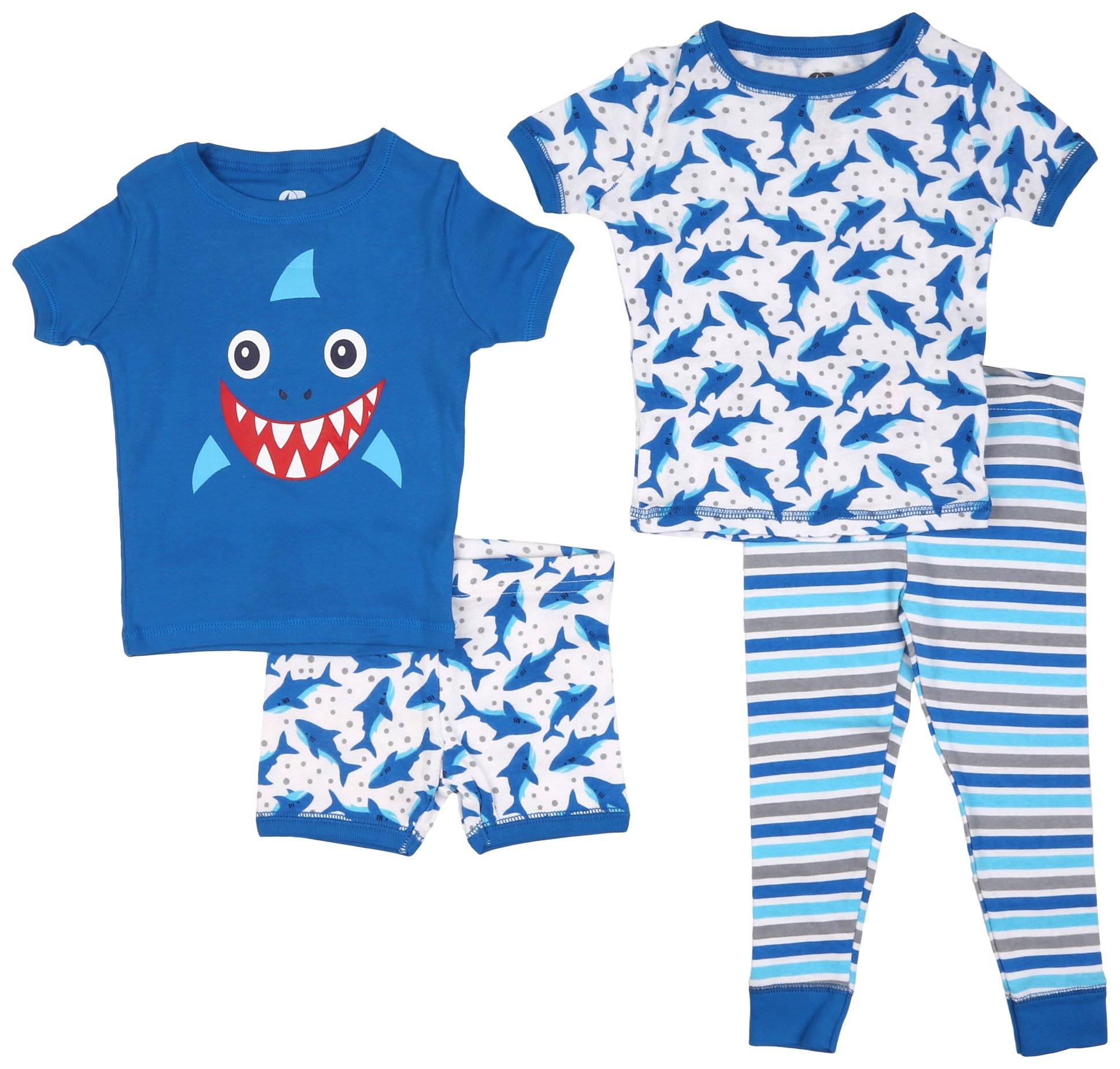 Baby Boys 4-pc. Shark Graphic Pajama Set