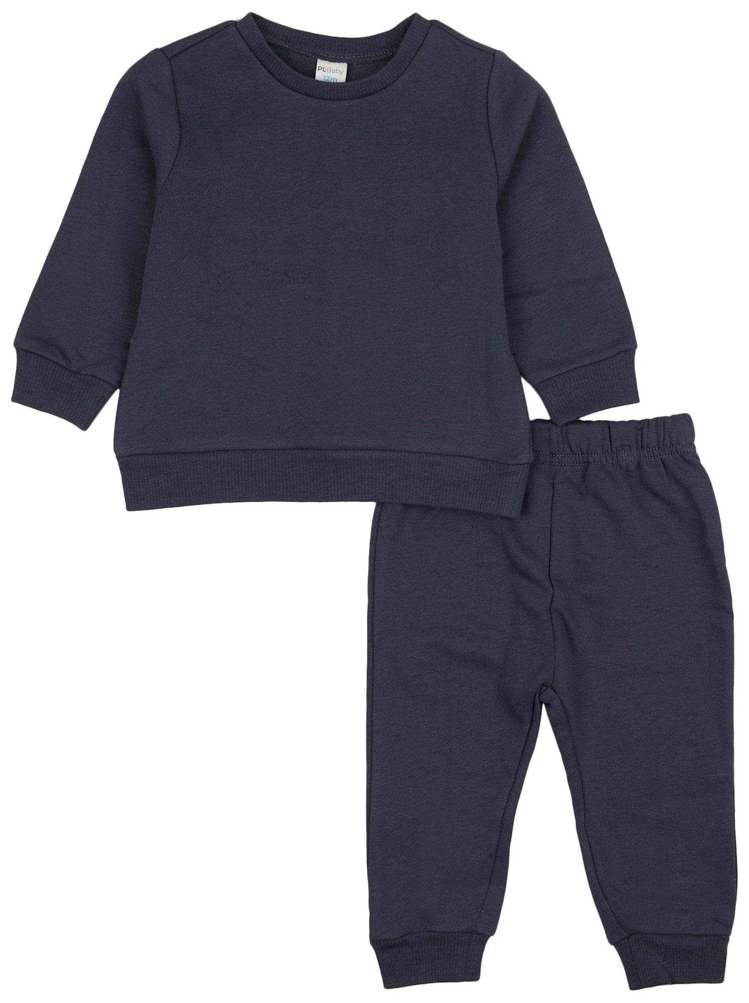 PL Baby Baby Boys 2-pc. Solid  Fleece Jogger Set