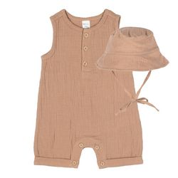 PL Baby Baby Boys 2-pc. Solid Romper Set