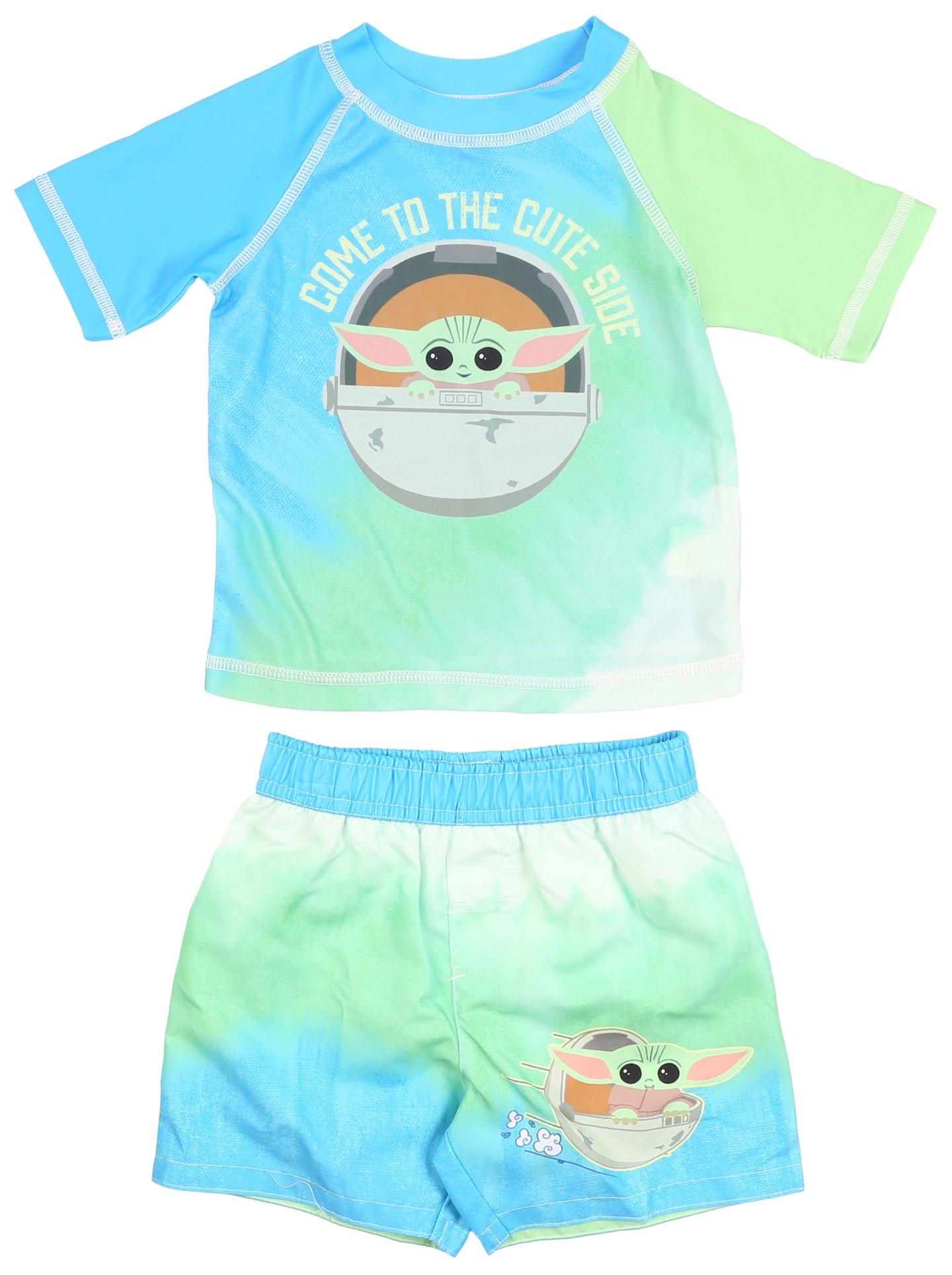 Baby Boys 2-pc. Baby Yoda Tops & Swim Shorts Set