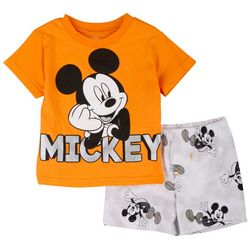 Mickey Mouse Baby Boys 2-pc. Mickey Graphic Print Short Set