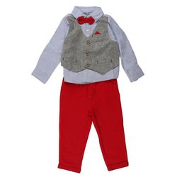 Little Lad Baby Boys 3 -Pc. Holiday Pant Set