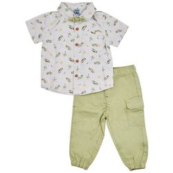 Little Lad Baby Boys 3-Pc. Woven Shirt Bow Tie And Pant Set