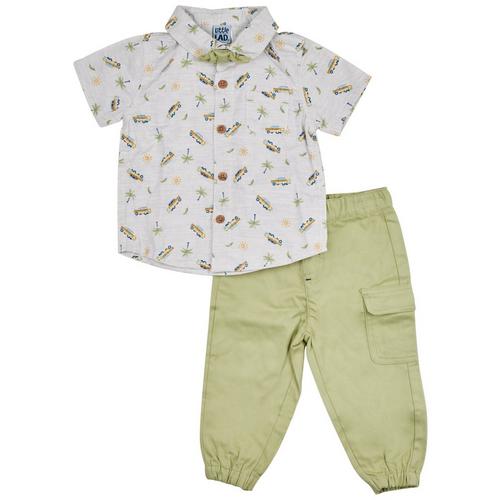 Little Lad Baby Boys 3-Pc. Woven Shirt Bow