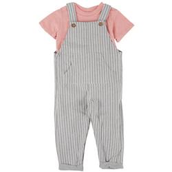 Baby Boys 2-pc. Striped Overall Set
