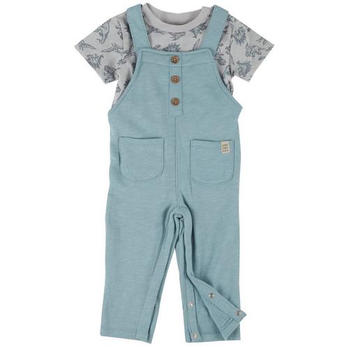 Little Lad Baby Boys 2-pc. Dino Overall Set