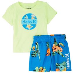 Hurley Baby Boys 2-pc. Parrot Floral Short Set